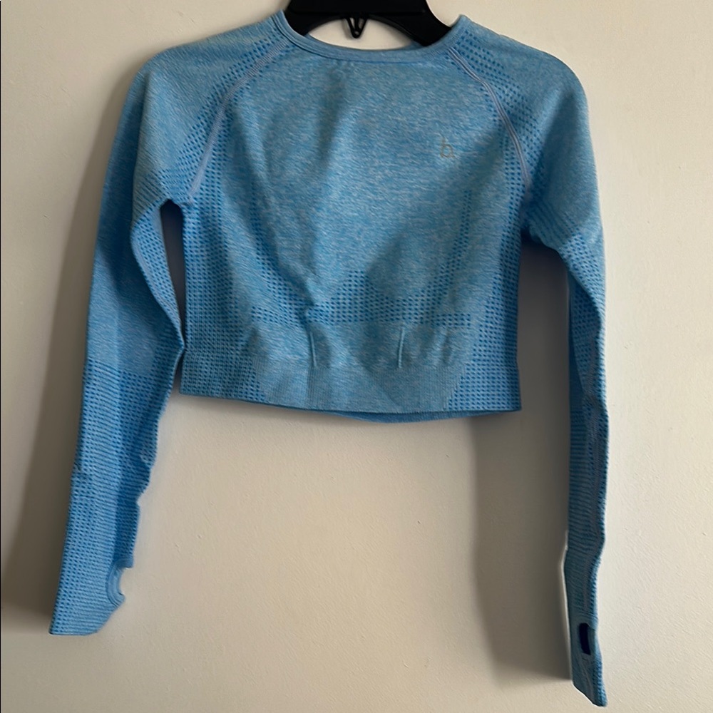 b. Blue Long Sleeve Courage Seamless Women's Crop Top